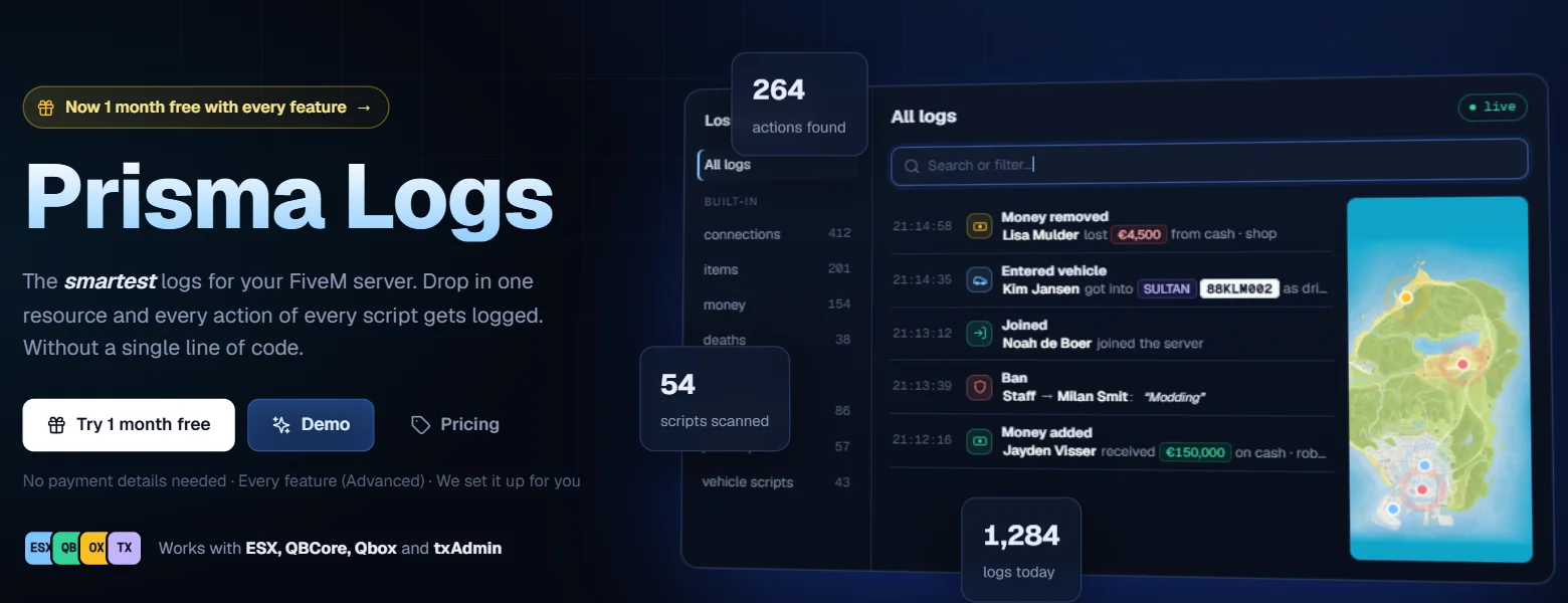 New: the homepage with a live server
